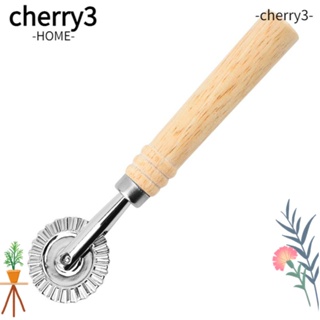 Cherry3 ล้อตัดพาสต้า โลหะผสมสังกะสี ด้ามจับไม้ 2 แพ็ค สําหรับบ้าน 2 ชิ้น