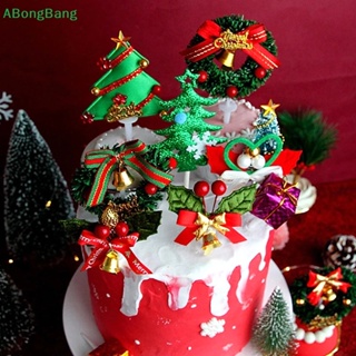 Abongbang Merry Christmas ป้ายท็อปเปอร์ สําหรับตกแต่งเค้กวันเกิด ต้นคริสต์มาส