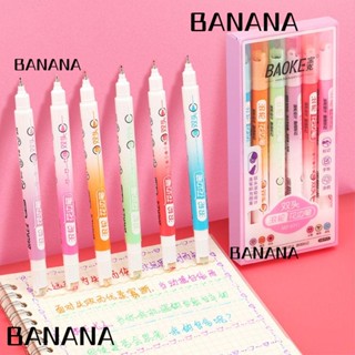 Banana1 ปากกามาร์กเกอร์ ไฮไลท์ สองหัว หลายรูปทรง สําหรับวาดภาพ ร่างภาพ เขียนข้อความ 6 ชิ้น ต่อชุด