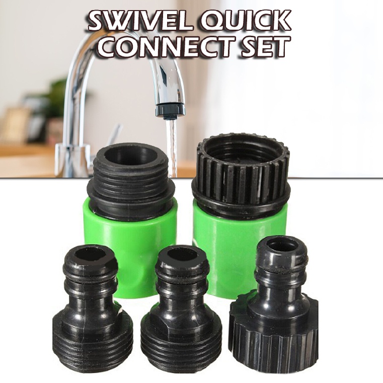 5 Pack Garden Water Conection Fitting Tap Connectors Hose Pipe Adaptor
