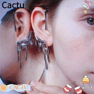 Cactu ต่างหูโลหะผสม รูปหยดน้ํา สไตล์พังก์