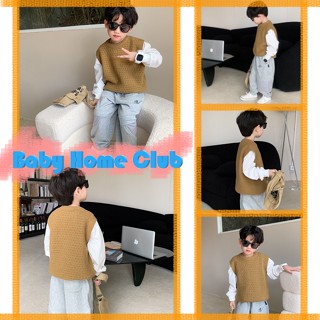 เสื้อกั๊ก ผ้าถัก ขนาดใหญ่ สไตล์เกาหลี ญี่ปุ่น และจีน แฟชั่นฤดูใบไม้ร่วง และฤดูหนาว สําหรับเด็ก (90-150 ซม.)