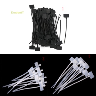 [ErudentT] 100 ชิ้น RJ45 RJ12 สายไฟ ฉลาก ป้ายแท็ก ล็อคตัวเอง ไนลอน ผูก แท็ก [ใหม่]