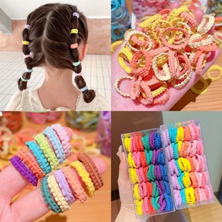 50 ชิ้น เซตกล่อง ที่มีสีสัน เด็ก ที่คาดผม ไม่เจ็บ ยางรัดผม สาว น่ารัก ยืดหยุ่น แหวนผมนิ้วหัวแม่มือ