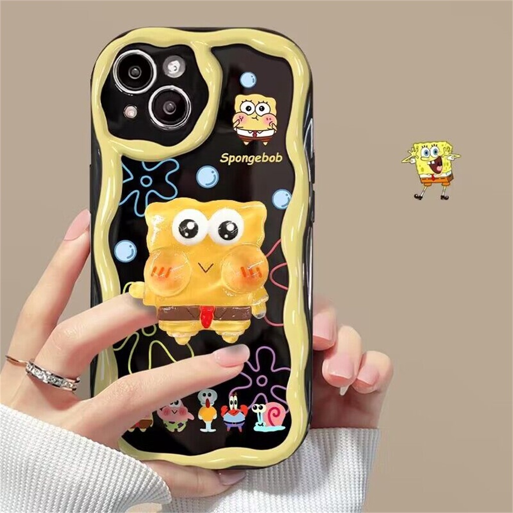 เคสโทรศัพท์มือถือ-ซิลิโคนนุ่ม-ใส-ลาย-spongebob-3d-สําหรับ-samsung-galaxy-a13-a04s-a14-a21s-a22-m22-a23-a24-a30-a20-m10s-a31