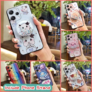 TPU Kickstand Phone Case For Redmi12 4G Waterproof Anti-dust Back Cover glisten Fashion Design Dirt-resistant Soft Case