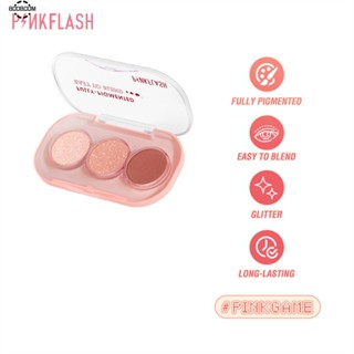 เพลทอายแชโดว์ Pinkflash Tricolor Girl Waterproof Matte Pearlescent Eye Makeup Face Makeup booboom