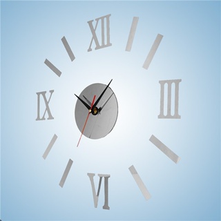 Modern DIY Interior Roman Wall Clock Wall Clock 3D Sticker Home Mirror Effect Clearance sale