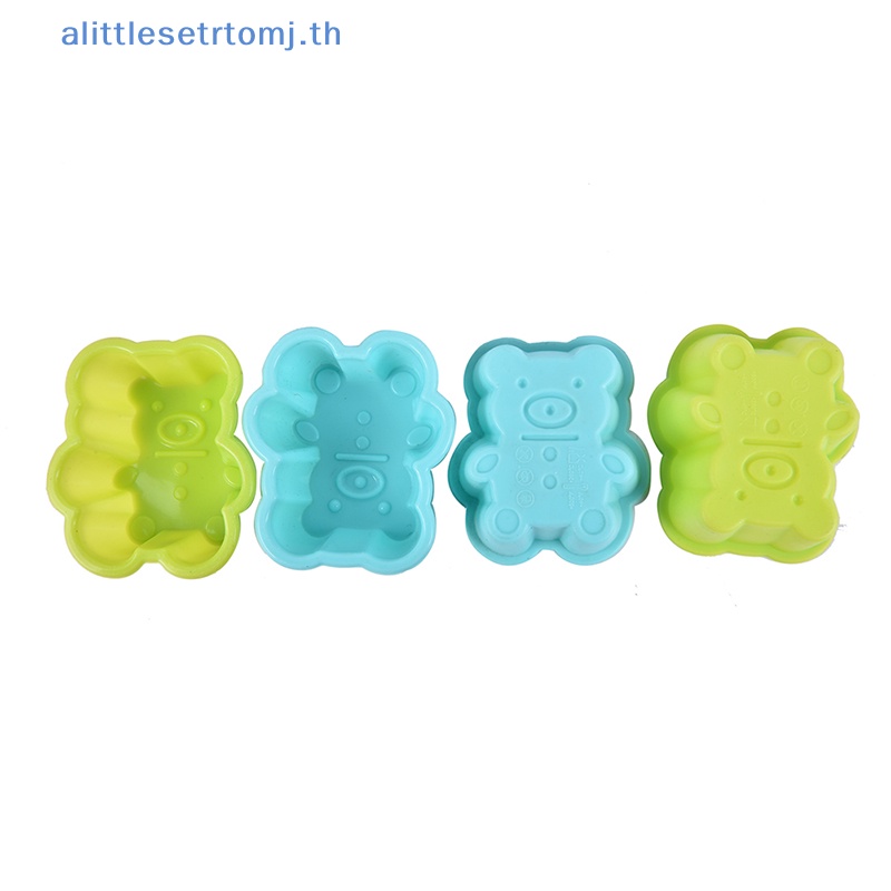 alittlese-แม่พิมพ์ซิลิโคน-รูปหมีน่ารัก-สําหรับทํามัฟฟิน-คุ้กกี้-เค้ก-4-ชิ้น