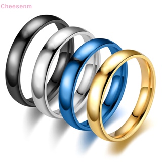 Cheesenm แหวนนิ้วมือ สเตนเลส ทรงเรขาคณิต กว้าง 4 มม. เครื่องประดับแฟชั่น สร้างสรรค์ สําหรับผู้หญิง ผู้ชาย TH