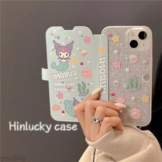 เคสมือถือ แบบฝาพับ ลายการ์ตูนนางเงือก คุโรมิ กันกระแทก สําหรับ iphone 14 pro max iphone 13 Apple 12 iphone 11 Apple 13 iphone 14 pro max 12