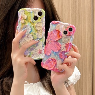 เคสโทรศัพท์มือถือ TPU กันกระแทก ลายภาพวาดสีน้ํามัน รูปดอกไม้ สําหรับ Apple IPhone 14 Pro Max 13 Pro Max 12 Pro Max 11 Pro Max