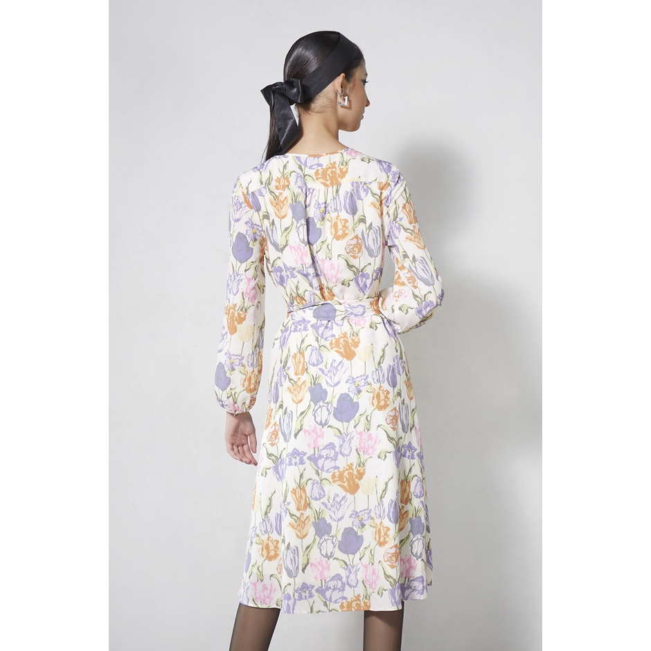 espada-เดรสลายพิมพ์ดอกทิวลิป-ผู้หญิง-tulip-print-flare-dress-4590