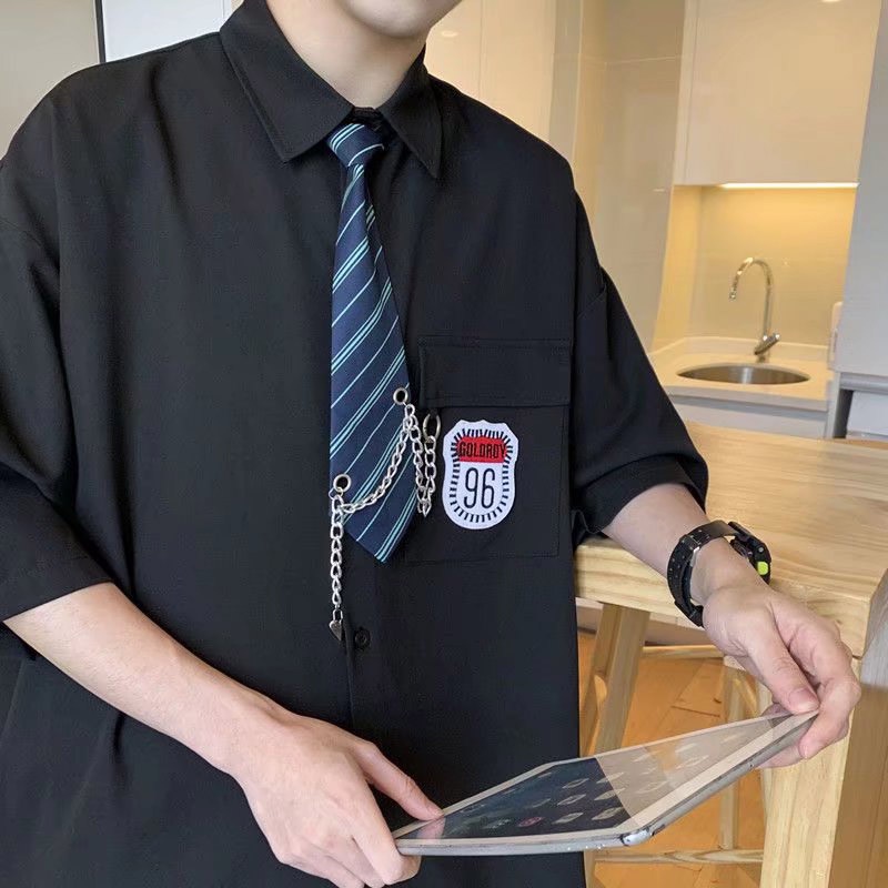 yipinyouyou-2023-เสื้อเชิ้ตแขนสั้นผู้ชายสไตล์วิทยาลัยใหม่สไตล์ฮ่องกงแฟชั่นญี่ปุ่นเสื้อเชิ้ตลำลอง