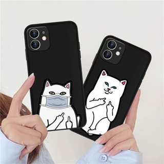 Case for Realme C1 C2 C3 C11 C12 C15 C17 C20 C21 C25Y C21Y 5 6 6i 7 7I 8 8i 9 9I Pro 10 10Pro C31 C35 NARZO 50A 50I 20 30 10A 30A  Middle Finger Cat Pattern Soft Matte Casing