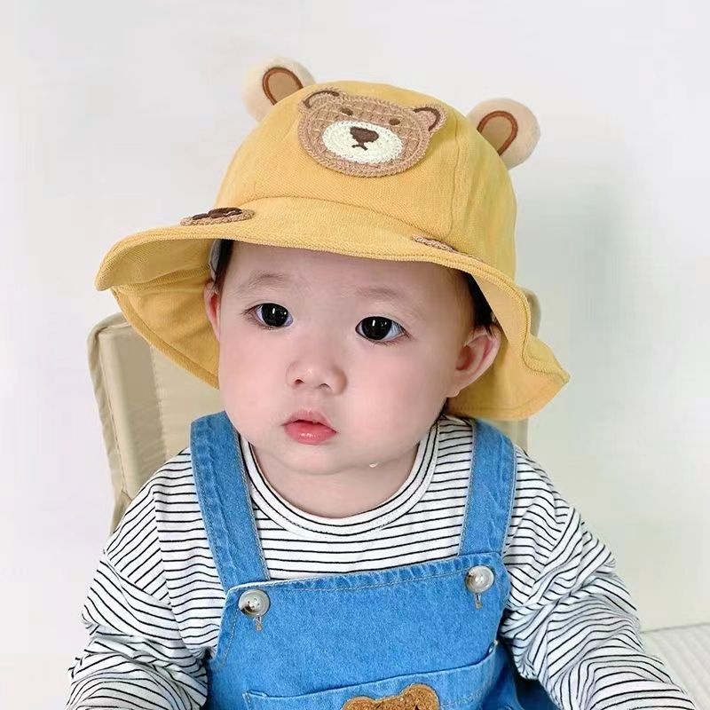feeeddi-หมวกบักเก็ต-ลายหมีน่ารัก-แฟชั่นเกาหลี-สําหรับเด็กผู้ชาย-และเด็กผู้หญิง