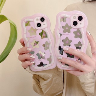 เคสโทรศัพท์มือถือ แบบนิ่ม ลายดาว มีกระจก สําหรับ Apple iPhone 14promax 13 12 11