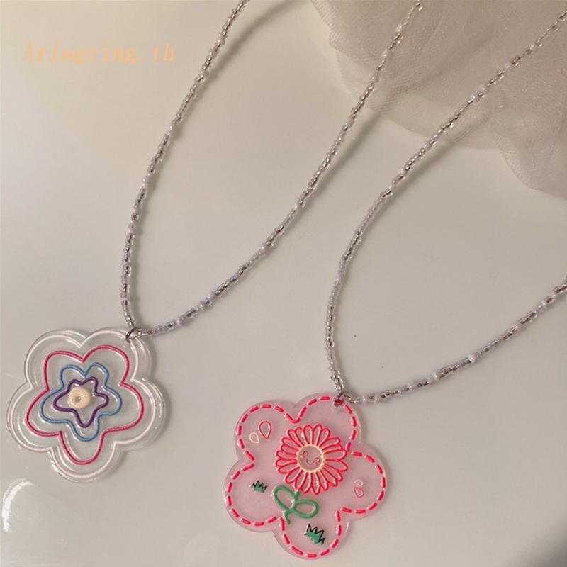 arin-สร้อยคอลูกปัด-ลายดอกไม้-สไตล์โบฮีเมียน-แฮนด์เมด