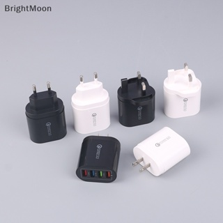 Brightmoon อะแดปเตอร์ชาร์จโทรศัพท์มือถือ 4 พอร์ต USB 3.0 ปลั๊ก EU US UK สําหรับ IP Xiaomi Huawei Samsung