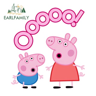 Earlfamily สติกเกอร์ ลายกราฟฟิติ Peppa Pig สําหรับติดตกแต่งกระจกรถยนต์ แล็ปท็อป 13 ซม. x 11.8 ซม.