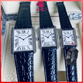 [C.A.R.T.I.E.R] นาฬิกาข้อมือผู้หญิง คลาสสิกแฟชั่นคู่นาฬิกาหรูควอตซ์ธุรกิจหนังนาฬิกาข้อมือ 52419