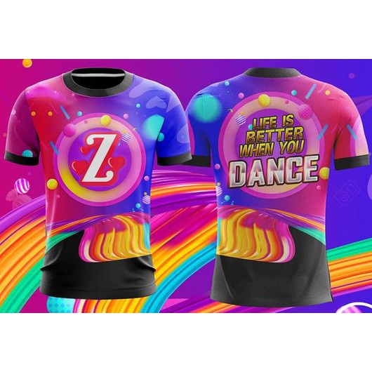 พร้อมส่ง-เสื้อยืดแขนสั้น-พิมพ์ลาย-zumba-3d-ระบายอากาศ-แฟชั่นฤดูร้อน