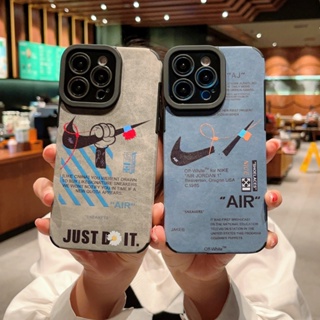 เคสโทรศัพท์มือถือหนังนิ่ม กันลื่น พิมพ์ลาย Nike สําหรับ iPhone 14 13 12 11 Pro MAX XS MAX XR XS X 7 8 Plus SE