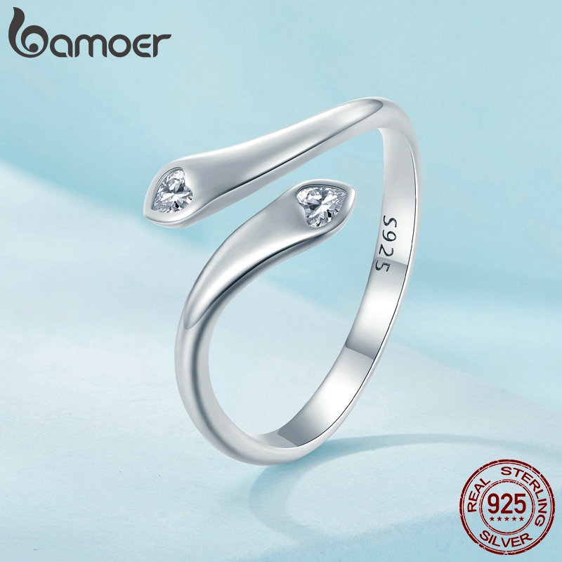 bamoer-แหวนเงินสเตอร์ลิง-925-รูปใบโคลเวอร์สี่แฉก-ปรับได้-เครื่องประดับแฟชั่น-สําหรับผู้หญิง