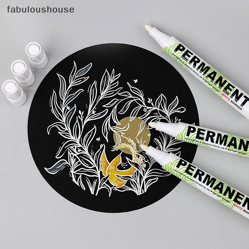fabuloushouse-ปากกามาร์กเกอร์-พลาสติก-กันน้ํามัน-สีขาว-สําหรับเขียน-วาดภาพกราฟฟิตี้-สมุดโน้ต-diy-1-ชิ้น