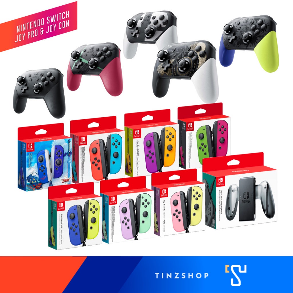 ภาพหน้าปกสินค้าNintendoSwitch Joy Pro Controller , Joy Con Controller จอยแท้ : Joy pro Zelda , joy con Pastel , Grip Charge จากร้าน tinzshop บน Shopee