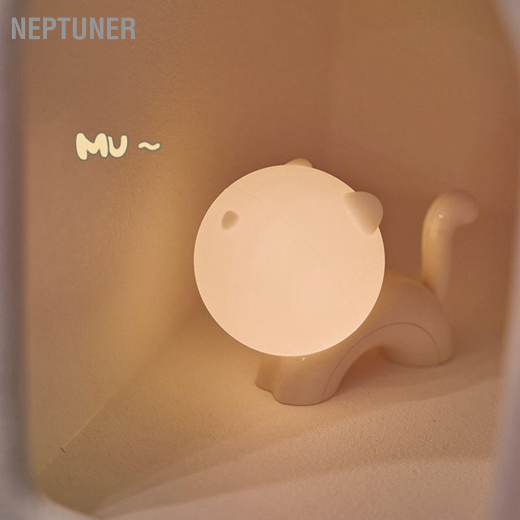 neptuner-เด็กผู้ใหญ่ไฟกลางคืน-led-แบบชาร์จซิลิโคนห้องนอนแมวน่ารักโคมไฟกลางคืนสำหรับหอพัก
