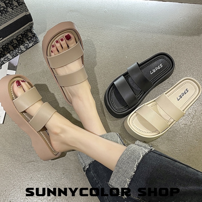 sunnycolor-รองเท้าสวม-สวม3คาด-นิวนิว-งานสวยมากพื้นหนา-พื้นนิ่ม-ใส่สบาย-b20h06o