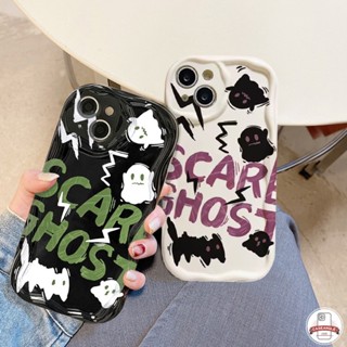 เคสโทรศัพท์มือถือแบบนิ่ม ลายแมวผีน่ารัก 3D ขอบโค้ง สําหรับ Oppo A57 A54 A5s A55 A54s A3s A95 A15 A16s A31 A17k A16K A16 A12 A17 A7 A77 A74 A1k A9 A96 A53 A92 A16E A77s A52 A76