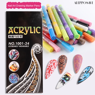 [AS] ปากกามาร์กเกอร์ กันน้ํา 12 สี สําหรับตกแต่งเล็บ 12 ชิ้น