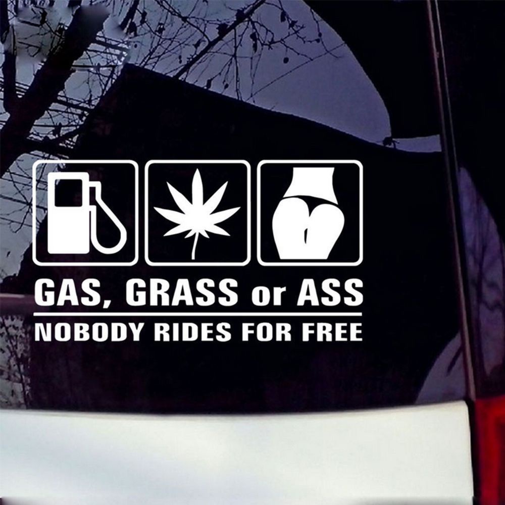 สติกเกอร์-ลาย-gas-grass-or-ass-nobody-rides-for-free-สําหรับติดตกแต่งหน้าต่างรถยนต์-จํานวน-1-ชิ้น-dysunbey