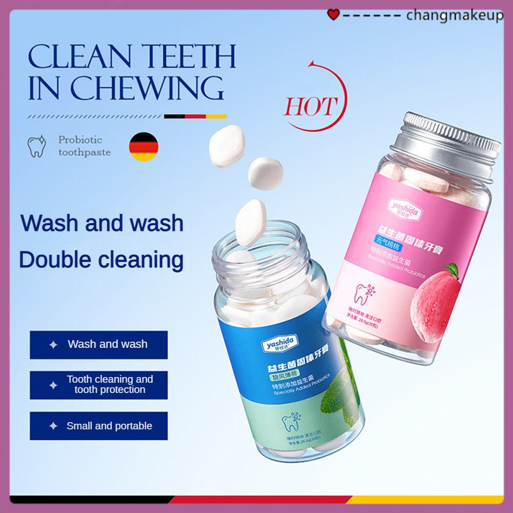 yashida-probiotic-solid-toothpaste-ยาสีฟันทำความสะอาดล้ำลึกและป้องกันเหงือกรสพีช