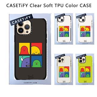 Casetify X The Monsters เคสโทรศัพท์มือถือ TPU นิ่ม แบบใส ขอบสีดํา สีเบจ สีเหลืองนีออน ขาว สําหรับ IPhone 14 13 12 11 Pro MAX Mini XS MAX XR X SE 6 6S 7 8 Plus