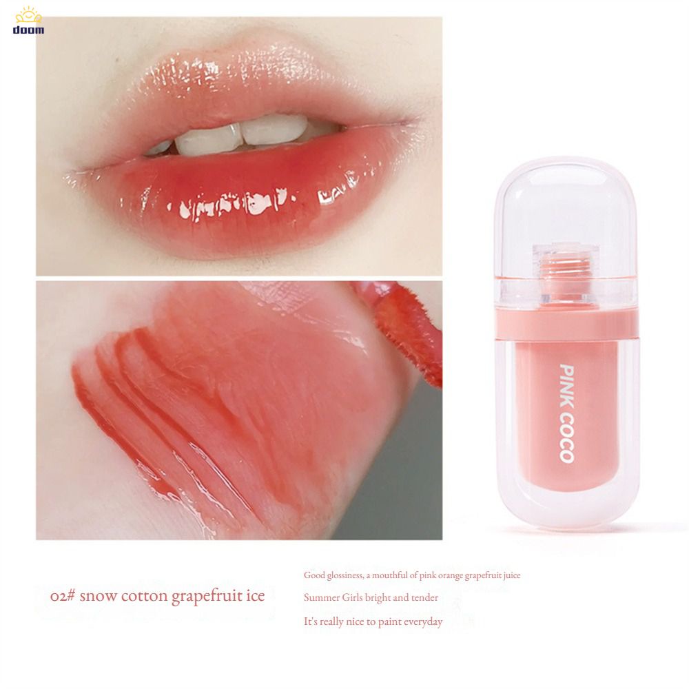 pinkcoco-small-popsicle-mirror-lip-glaze-moisturizing-lip-tint-clear-plump-moisturizing-student-pseudo-plain-face-whitening-doom