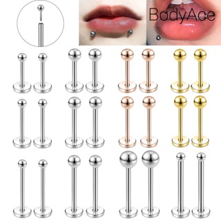 Bodyace 5 ชิ้น 6/8/10/12 มม. สเตนเลส สตีล เจาะ แบบเสียบ ทรงกลม สตั๊ด กระดูกอ่อน ต่างหูสตั๊ด