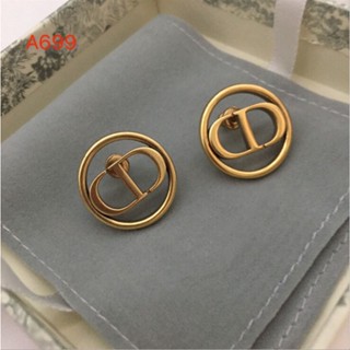 เครื่องประดับ ต่างหู สีทอง สไตล์เกาหลี เรโทร สําหรับผู้หญิง