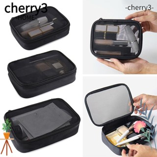 Cherry3 กระเป๋าเครื่องสําอาง มีซิปใส แบบพกพา