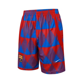 Defoot 24 Barcelona กางเกงขาสั้น เอวยางยืด ลายเพชร พลัสไซซ์ สําหรับออกกําลังกาย วิ่ง เล่นกีฬา ฟุตบอล