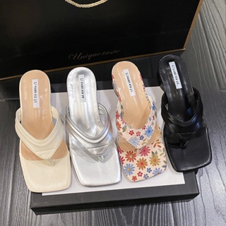 Flower Bloom รองเท้าส้นสูง 2 นิ้ว 35-40 สวยมาก YJ122 มีลายดอก รองเท้าผู้หญิง พรีออเดอร์