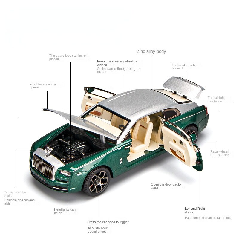 โมเดลรถยนต์-1-22-rolls-royce-wraith-อัลลอย-น้ําหนักเบา-เสียงเอฟเฟค-ของเล่นสําหรับเด็กผู้ชาย-ของขวัญวันเกิด-รถของเล่น-รถสะสม