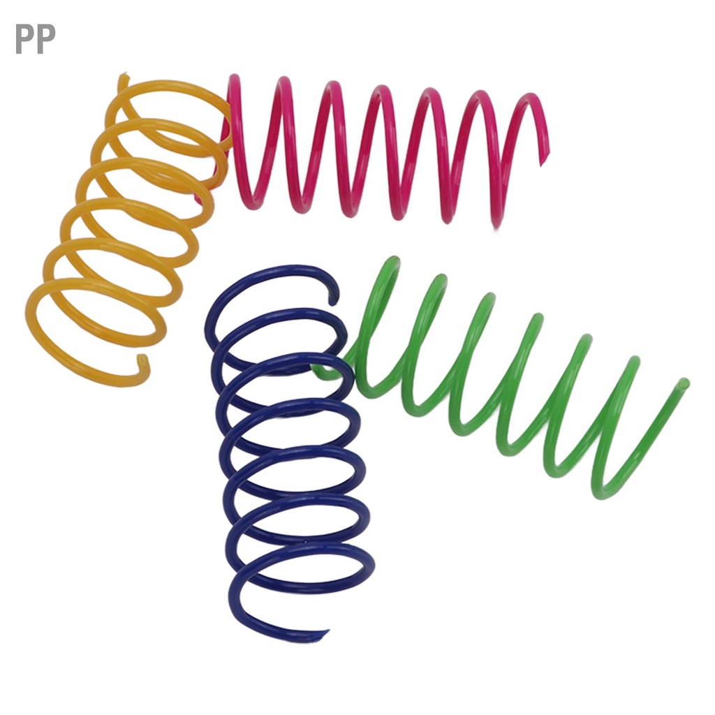 pp-40-ชิ้นแมวสปริงของเล่นต้านทานการกัดแบบโต้ตอบสปริงที่มีสีสันของเล่นแมวสำหรับสัตว์เลี้ยงแมว