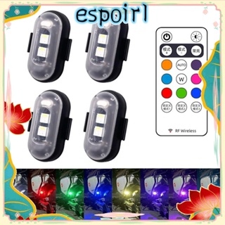 Espo ไฟ LED 8 สี ไฟแฟลช ชาร์จ USB ไฟเตือน รีโมตคอนโทรล สําหรับกลางคืน