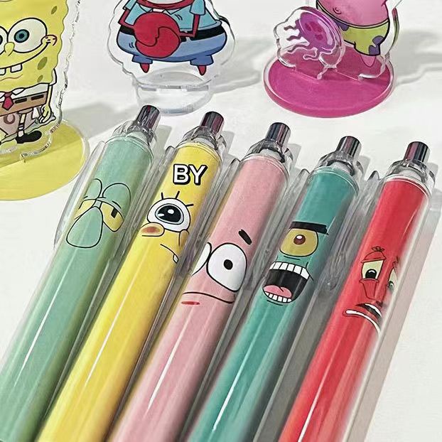 spongebob-0-5-มม-ปากกาสีดํา-การ์ตูน-ปากกาเจล-ปากกาแรงดัน-ปากกาเจล-ปากกาลายเซ็น-อุปกรณ์การเขียน-โรงเรียน-ของขวัญเครื่องเขียน