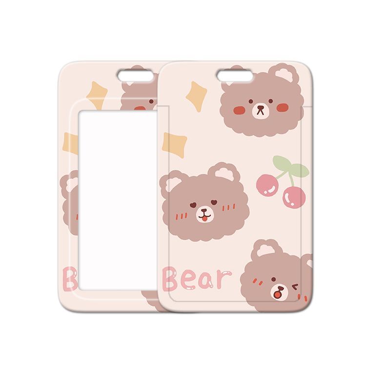 เคสป้องกัน-ลายหมีเชอร์รี่น่ารัก-สําหรับใส่บัตรประจําตัว