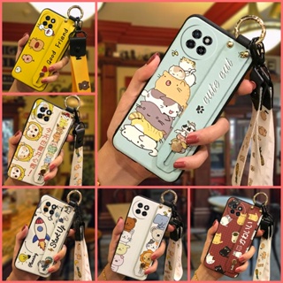 Back Cover Phone Holder Phone Case For Itel S23/S665L Cute Fashion Design Shockproof Wrist Strap Cartoon Anti-dust