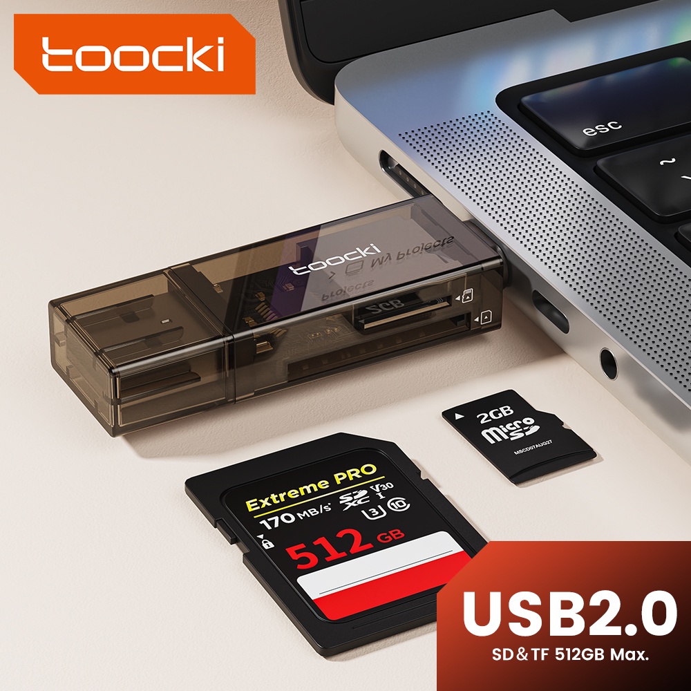 Toocki 2 In 1 อะแดปเตอร์การ์ดรีดเดอร์ USB 2.0 Type C SD TF ความเร็วสูง ...
